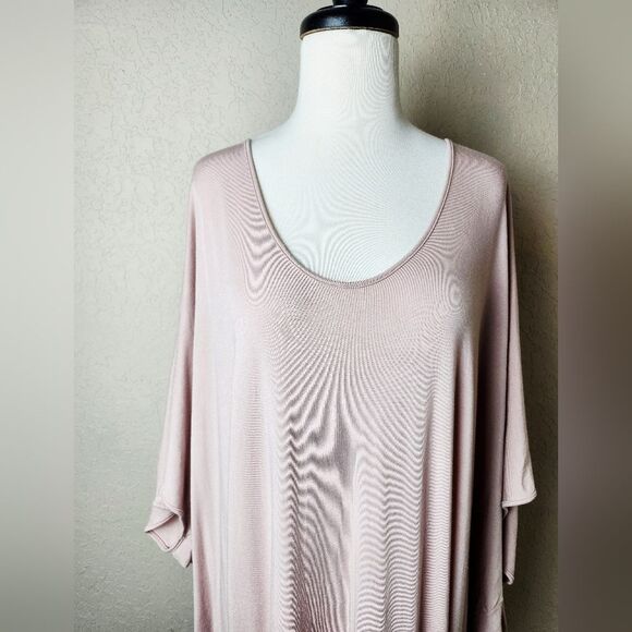 Barefoot Dreams Luxe Milk Jersey Caftan Loungewear Faded Rose Size OS Plus - Picture 4 of 7